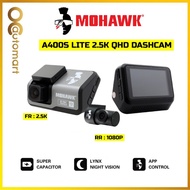 Mohawk A400S Lite 2.5K QHD Dual Dashcam G Sensor Wide Angle Views App Control Wifi (1440P+1080P)