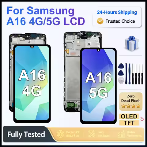 New TFT LCD For Samsung Galaxy A16 4G Display A165F A165M Touch Screen For Samsung A16 5G LCD A166B 