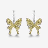 [With Box] HEFANG HEFANG Jewelry Sparkling Butterfly Earrings Elegant Smart Gift