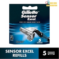 Gillette Sensor Excel Refill Cartridge Blade 5pcs Mata Pisau Cukur