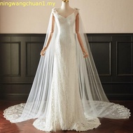 3*3M Cathedral Wedding Cape Veil Sequined Lace Shawl Bridal Shoulder Veils Tulle Long Cape Cloak Wed