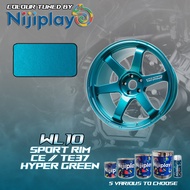 SPRAY TIN AEROSOL AIKKA WL10 CE / TE37 HYPER GREEN 2K SPORT RIM PAINT