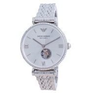 Emporio Armani Gianni T-Bar Open Heart Diamond Accents Automatic AR60022 Women's Watch