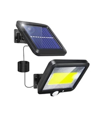 具備3種模式及防水功能的太陽能感應LED投光燈，適用於花園、露台、人行道、庭院、車庫和室內照明。