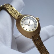 全新 絕美 Enicar 英納格 圓形 發條手錶 機械錶 仕女錶 手動上鍊 早期老錶 古董錶 女錶 手錶 金色 復古 Vintage 古著