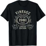 Men's cotton T-shirt Vintage Born 1981 Limited Edition 44th Birthday 44 years old T-Shirt