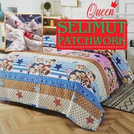 Borong Cadar Set Hamparan 3 dalam 1 Patchwork  Bed Sheet Fresh Dari Kilang cadar Anti Kedut Collecti