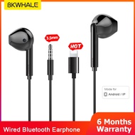 BKWHALE P12 Hi-Fi Bass Wired Earphone In Ear Stereo Headset With Mic  for i6 6s i8 7 Plus X XR XS Ma