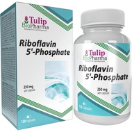 Tulip BioPharma Vitamin B2 (Riboflavin 5'-Phosphate) 250 mg 120 Capsules, Laboratory Tested, High Do