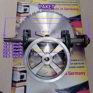 PAKET gergaji serkel /circle circular saw blade AKM GERMANY TCT 20in 22 T + AS + bearing + pulley