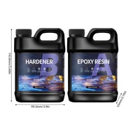 500mlx2 1:1 AB Crystal Clear Epoxy Resin  for DIY Silicone Mold Accessory DIY手工飾品   高透明水晶滴膠環氧樹脂ab膠 黑