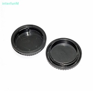 [InterfunM] For Canon 700D70D 6D2 5D4 1DX DSLR Rear Lens Cap And Camera Body Cap Set Cover Protector With Logo [NEW]