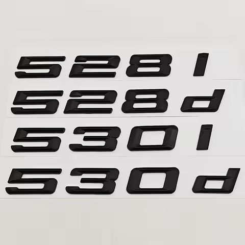3D ABS Matte Black Car Letter Logo 528i 530i Rear Trunk Badge Sticker Emblem For BMW 5 Series 530i 5