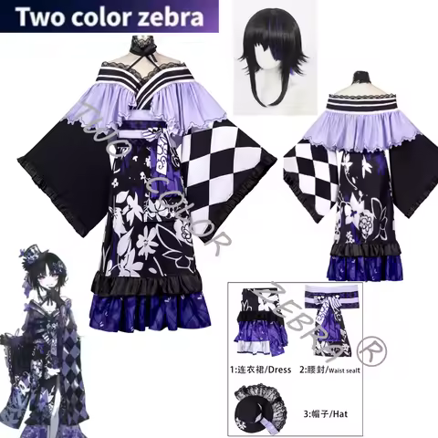 Houshou Maago Cosplay Costume Anime Mahou Shoujo No Majo Saiban Wig Purple Kimono Outfit Hat Full Se