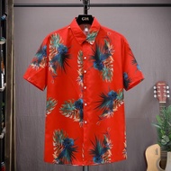 M-5XL Casual Plus Size Hawaiian Couple All Match Short Sleeve Flower Shirt Men