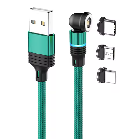 540 Degrees Rotate Magnetic Charging Cable 3m 2m 1m 3in1 Cable For huawei p30 IPone 13 12 pro Redmi 