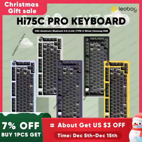 LEOBOG Hi75C Hi75C Pro Wireless Aluminum Mechanical Keyboard Kit Gaming Bluetooth 2.4G Wired Hot Swa