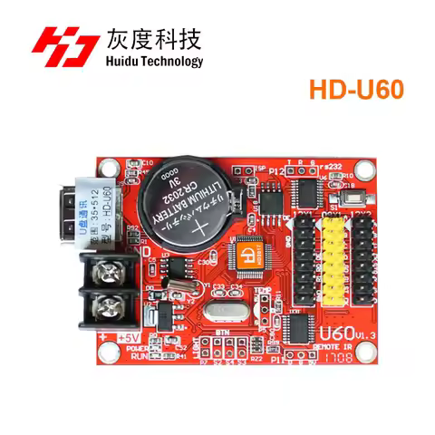 Huidu U60 HD-U60 1*HUB08 & 2*HUB12 512*32 256*32 1024*16 512*16 USB HD U60 Single & Dual Color LED c