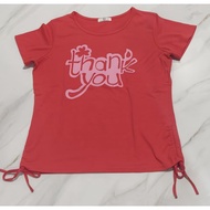 FQ&L PINK THANK YOU RIBBON T-SHIRT SIZE L LD 100CM