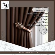 B25 -Deep Chocolate Color- Ready Made Curtain! Kain Tebal Blackout Siap Jahit Langsir (Eyelet/Ring)