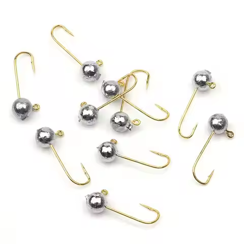 10pcs/lot 1g 2g 3g Micro Jig Head Fishing Hook Ice Fishing Hook Mini Crank Jig Fishhook Soft Lure Fi