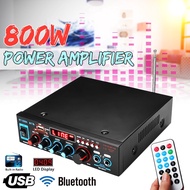 220V 800W Bluetooth Amplifier 2.0 Channel Black with Remote control HiFi Stereo AV Surround Amplifier FM Karaoke Cinema