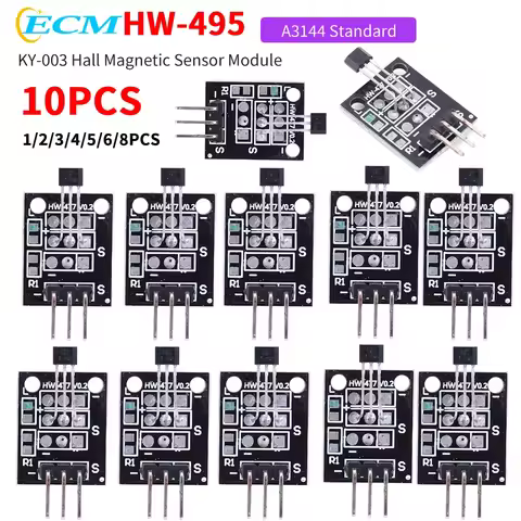1-10PCS KY-003 A3144 Standard Hall Magnetic Sensor Module Work with Arduino Board Hall Effect Magnet