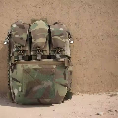 Tactical V5 FCPC Sport Vest Back Panel Zipper on Backplate Airsoft Expansion Bag Hunting Plate Carri