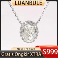 LUANBULE White Silver Zircon Pendant Necklace S999