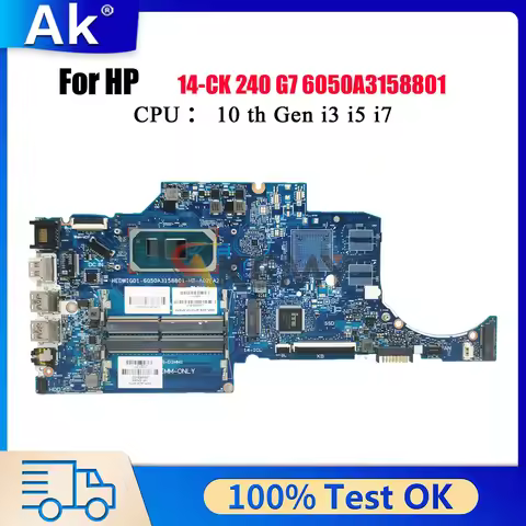 6050A3158801 For HP 240 G8 14-CK 14-CF Laptop Motherboard With i3 i5 i7 CPU UMA DDR4 L89469-601 L894
