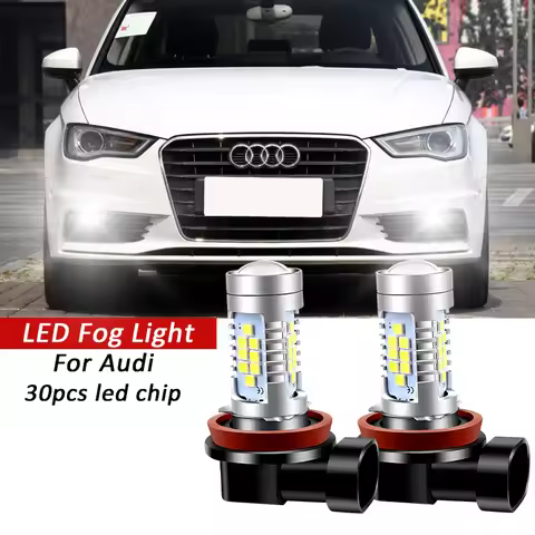 2Pcs Canbus white H8 H11 LED Fog Light Bulb Car DRL Lamp for Audi A3 8P 8V A4 B6 B8 B5 A6 C6 C5 80 B