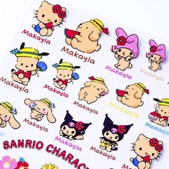 Pink and Blue × Sanrio 烤焦 Hello Kitty 水晶姓名貼 防水貼紙