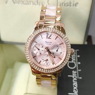 jam tangan analog wanita alexandre christie ac 2463 bf rose solid - rosegold pink