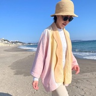 日本製 手染 熱帶風羽織外套 泥染棉麻 泥染羽織外套 Canon 大地色系 Relax