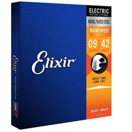 Elixir 12002, 12052 Nanoweb Electric Guitar Strings Size 9, 10 Electric Strings