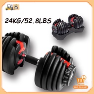 Adjustable Fitness Dumbbell Set Barbell Lifts 15kg/26.5lb24kg/52.5lbs in 15 Increments from 2.5-24kg
