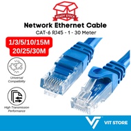 Kabel LAN Tampalan Rangkaian Internet Ethernet RJ45 Cat 6 Cat 6 1/3/5/10/15/20/25/30 Meter (Stok Sed