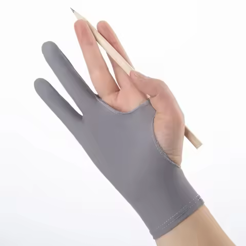 1-2PCS Two Finger Anti-fouling Glove for Artist Drawing & Pen Graphic Tablet Pad Pen Palm Rejection 