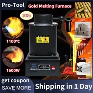 ⭐Local Warehouse+COD⭐ 3KG Gold Melting Furnace,1600W 2000F Digital Electric Melting Furnace with Gra