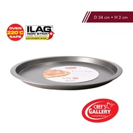 Chef's Gallery Non-Stick Pizza Pan 34cm | Oven Safe up to 220 ̊C/428 F | High Grade Carbon-Steel