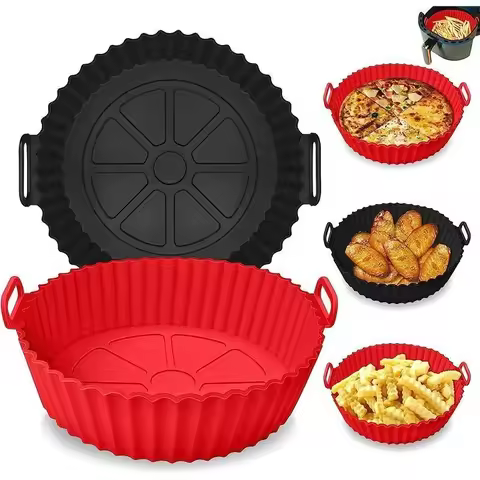 Air Fryer Silicone Liners Air Fryer Silicone Pot Reusable Silicone Air Fryer Liners Food Safe Non St