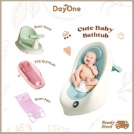 Day One 🍃 Baby Shower Cap & Bath Support Net – Newborn TPE Safety Bath Seat / Mandi Net Bayi