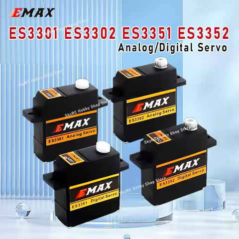 EMAX ES3301 ES3351 ES3302 ES3352 Servo, 9mm 4.8-6V Metal Gear Analog / Digital Gear for RC Glider Ai