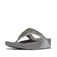 FitFlop LULU Crinkled-Shimmer Toe-Post Sandals - Silvereen (E1A-C91)