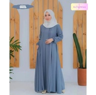 Gamis wanita crinkle airflow terbaru viral tiktok lebaran baju cewek mewah S-XXL gamis korea style r