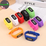 Peacellow LED Pedometer Bracelet Step Counter Watch 12/24H Time Display Step Counter Watch Silicone 