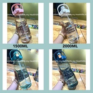1500ML 2000ML Motivation Time Marker Water Bottle Tumbler not Quifit