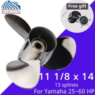 For Yamaha 40hp 48hp 50hp 60hp Outboard Propeller 111/8x14 Boat Motor Stainless Steel Screw Ship Mar
