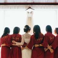 Promo Bridesmaid robe kimono satin kimono bridesmaid Murah