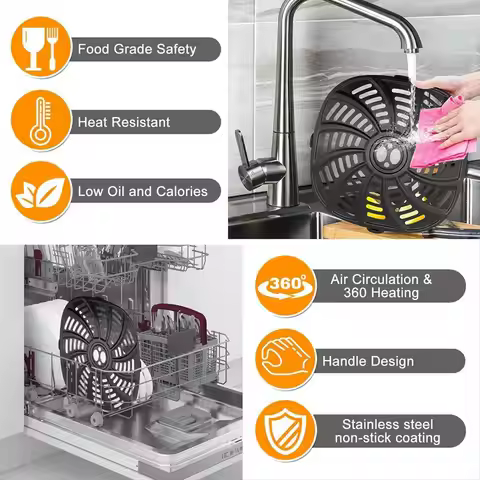 BHBL Air Fryer Grill Pan for GAF716 GAF798 7QT Air Fryer, Nonstick Air Fryer Replacement Parts Acces